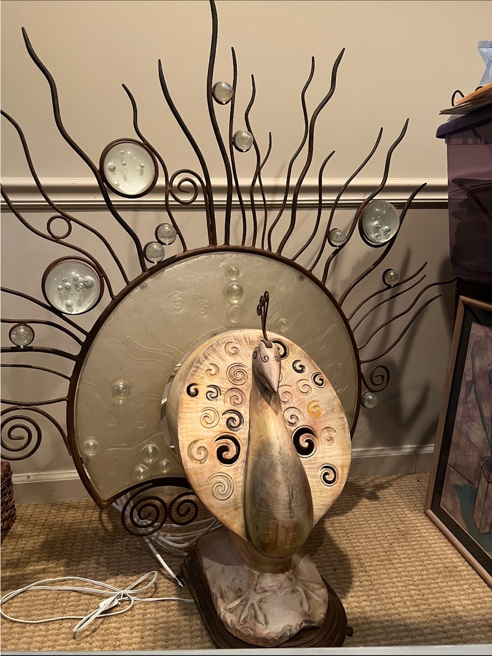 Carlos De Anda turkey/bird lamp